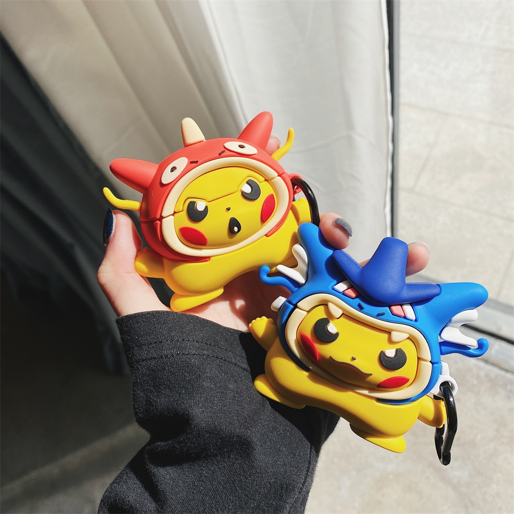Vỏ Bảo Vệ Hộp Sạc Tai Nghe AirPods3 AirPods3  2021 2021 Họa Tiết Pikachu Pokemon Tyrannosaurus Tương Thích Với AirPods1 / 2