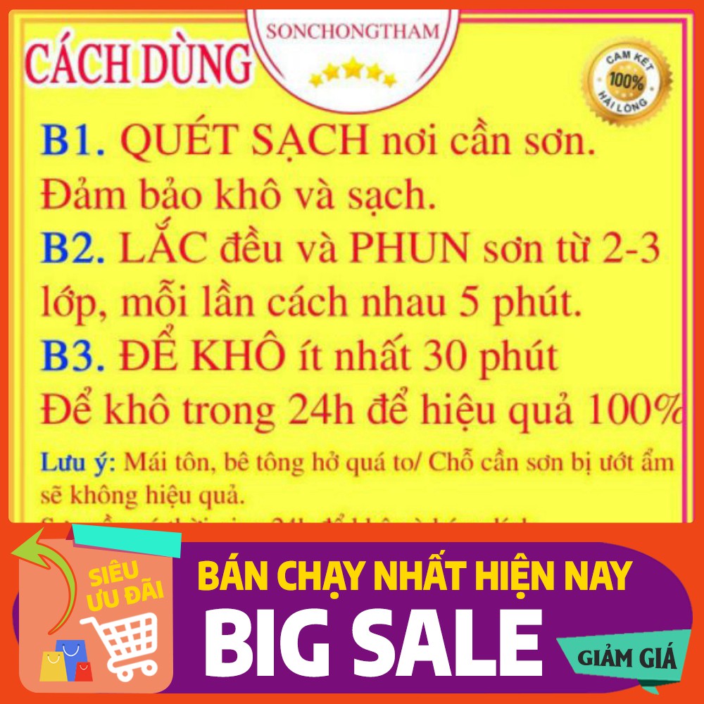 Bình Sơn xịt chống thấm, dột nước Cho Tường, Bể Nước, Mái Nhà, Trần Sàn công nghệ Nhật Bản cao cấp (2 mauc đen, trắng)