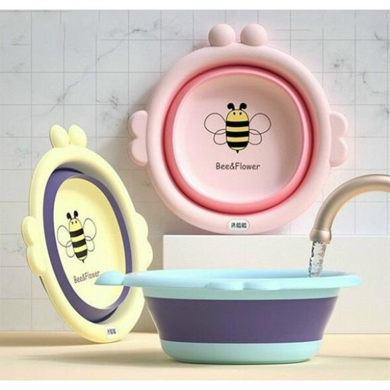 Thao/Chậu Rửa Cho Bé Gấp Gọn Tiện Lợi, Có Hình Con Ong Dễ Thương️
