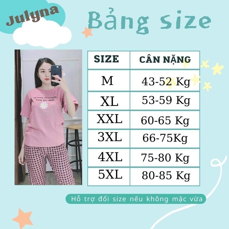 Đồ bộ nữ bigsize bộ mặc nhà trung niên JULYNA QD06 1 HOA CÚC DÀI