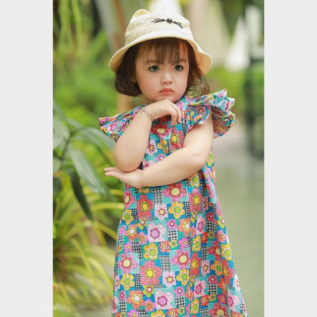 Váy Bé Gái Lovekids, in hoa cotton mẫu 1, thoáng mát