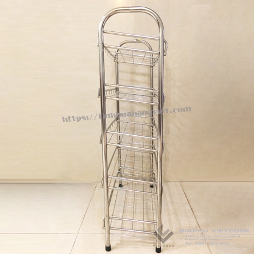 KỆ GIÀY DÉP INOX 304 VIETCOOK - 5 tầng, dễ lắp ghép