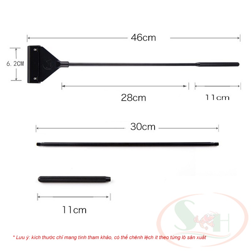Dao cạo rêu nhôm Mufan 65cm, 85cm bản rộng vệ sinh rêu tảo bám kính bể thủy sinh cá tép