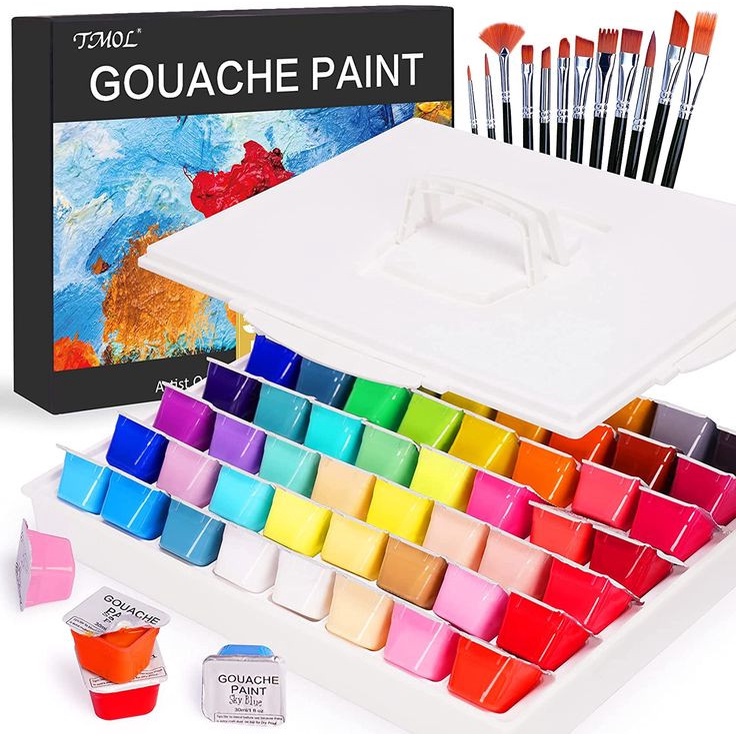 Màu Gouache MIYA Dạng Thạch Bộ 56 màu 30ml Himi màu nước