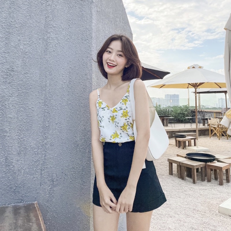 Áo 2 dây hoa vàng Ellyclothing