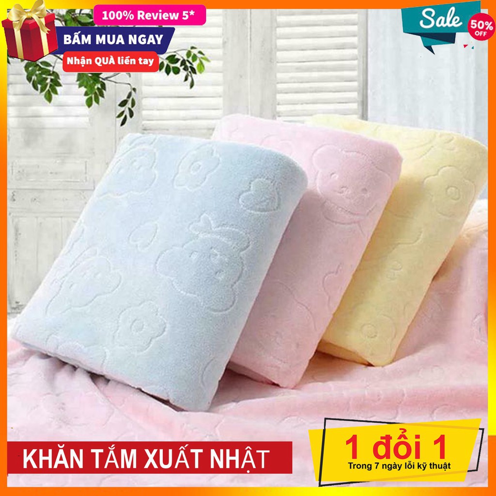 Khăn tắm xuất Nhật cao cấp 140x70cm Chất vải mềm mịn siêu thấm 2 in 1 SIÊU HOT