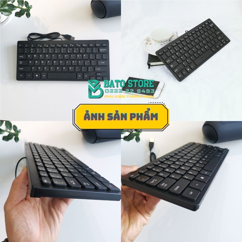 Bàn Phím Mini K1000 Chính Hãng Siêu Mỏng, Nhỏ gọn, Phím Êm, Kết Nối Dễ Dàng, Gõ Không Tiếng