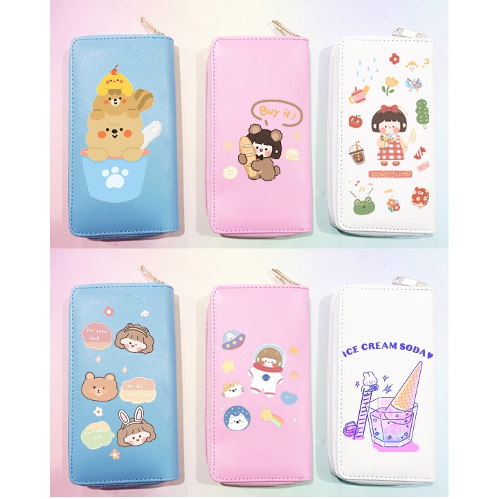 Ví gấu thỏ roro jump hoppang VBI34 ví dài thần tượng chibi kpop hoạt hình cute dễ thương