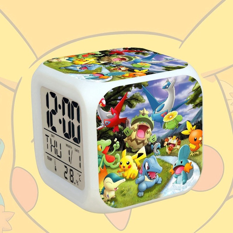 Đèn LED họa tiết hoạt hình pokemon anime dễ thương 8cm để bàn