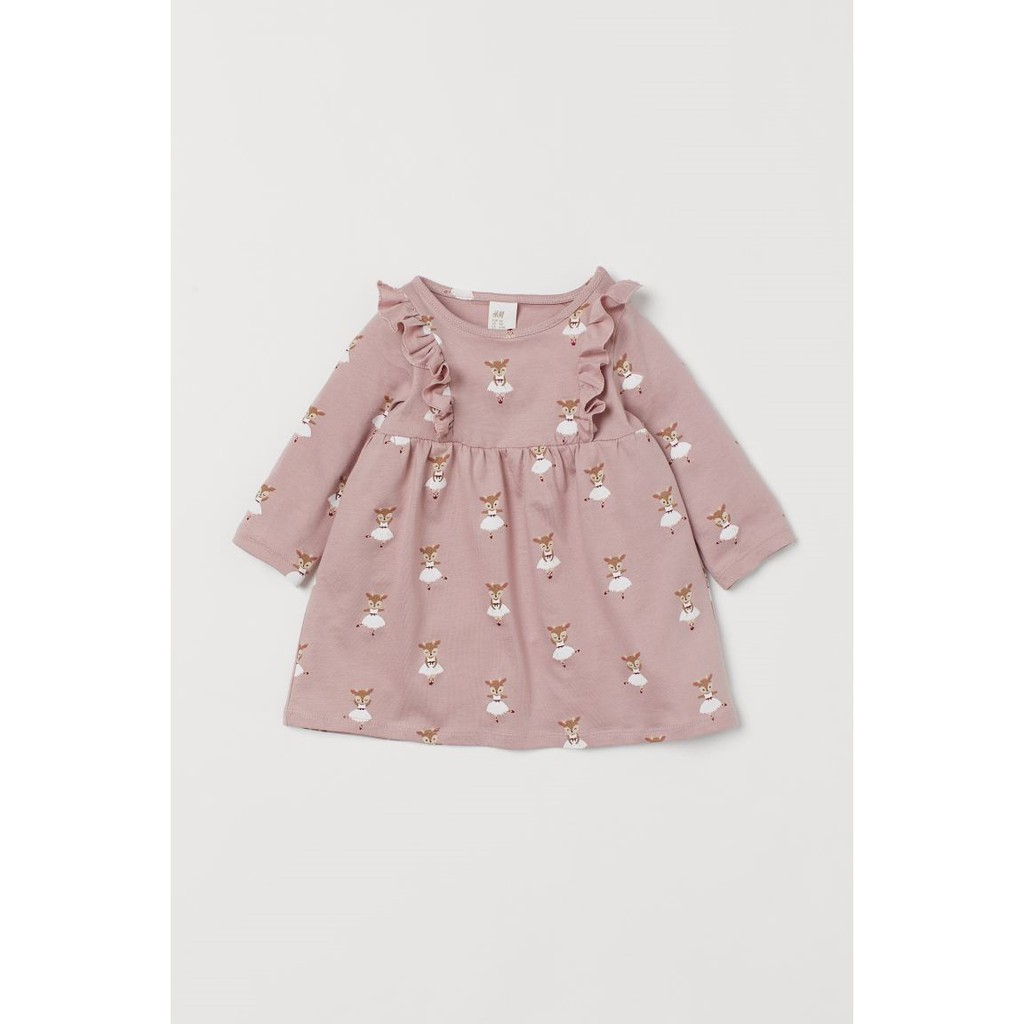 Váy cánh tiên dài tay hươu hồng HM H&M sz 4m-4y_hàng chính hãng authentic