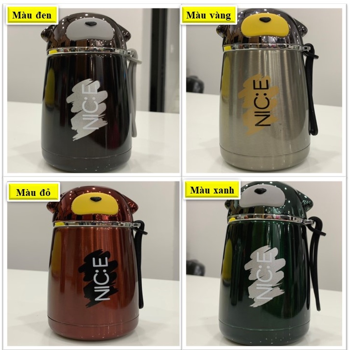 Bình Giữ Nhiệt Hình Gấu NICE Dung Tích 300ml [Loại 1]