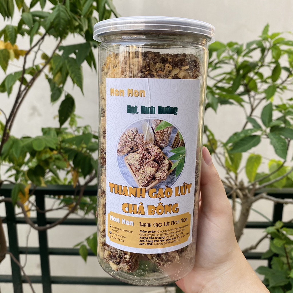 Thanh Gạo Lứt Chà Bông - 300gr - MonMon Food - Đồ Ăn Vặt Hà Nội