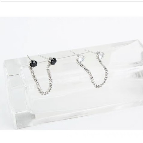 Chain Earring khuyên tai titan dây xích đính kim không gỉ không đen không dị ứng khuyên vành tai nam nữ