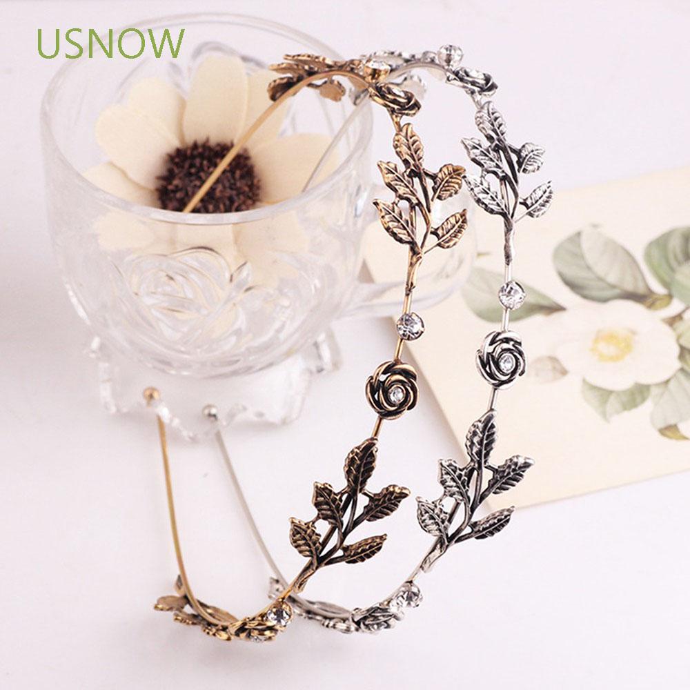 Băng Đô Kim Loại Đính Đá Phong Cách Retro Cho Nữ