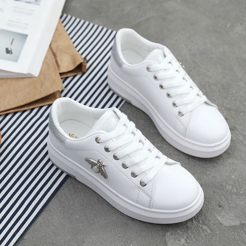 Giày Nữ, Giày Sneaker Nữ Trắng G18 Con Ong Sang Chảnh [ORDER]