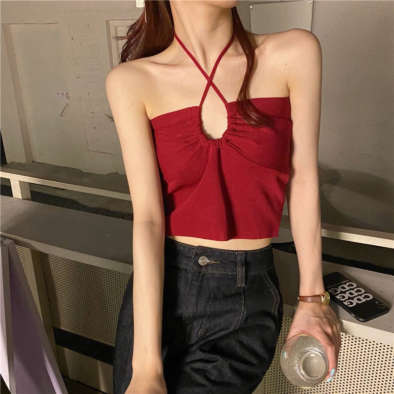 Áo Hai Dây Dệt Kim Quyến Rũ Thời Trang Hè Cho Nữ