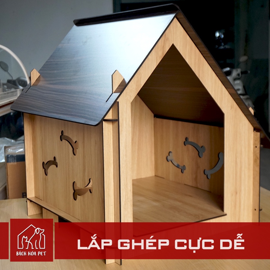 Nhà cho thú cưng , chuồng chó mèo làm bằng gỗ cao cấp , kiểu dáng đẹp