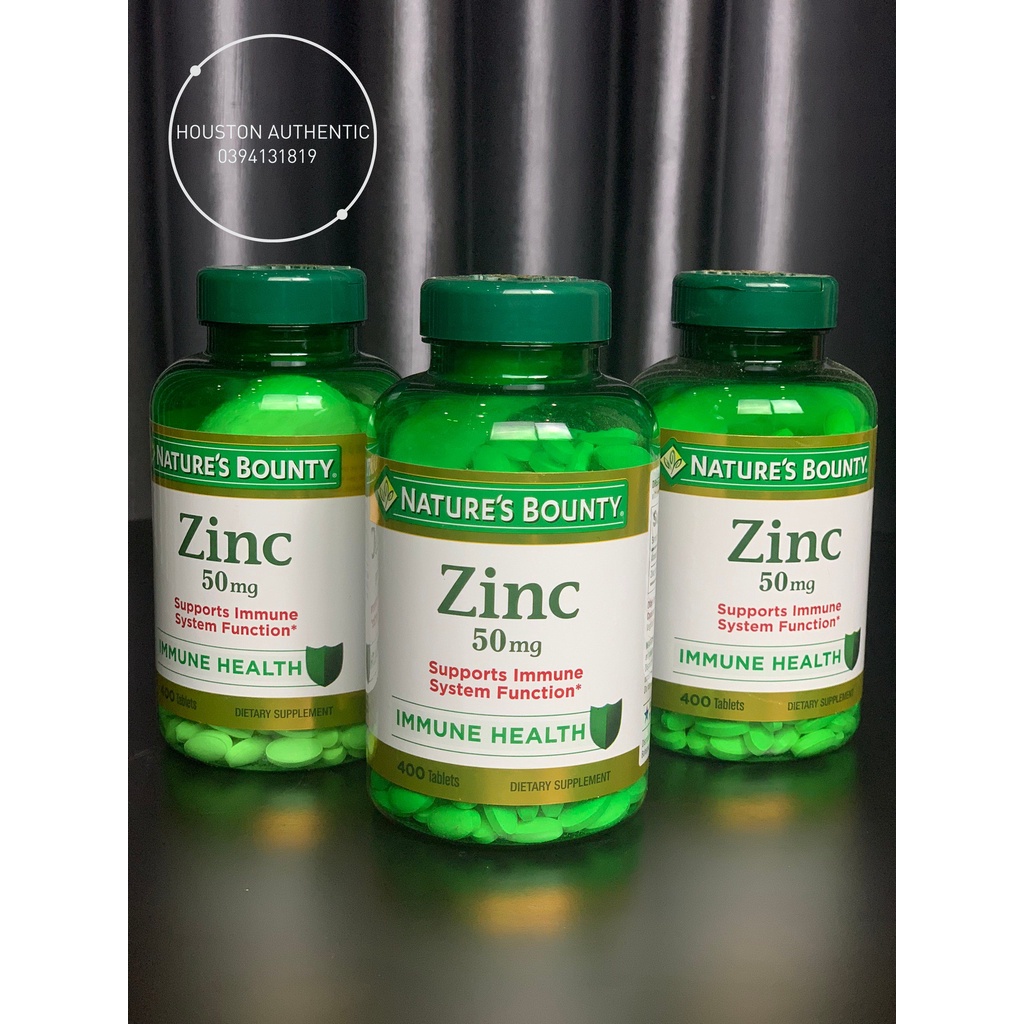 Bổ sung kẽm ZinC Nature’s Bounty Tăng Miễn Dịch 50 Mg 400 viên _ Live mua hàng tại Mỹ