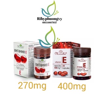 Vitamin e đỏ nga mirrolla 270mg,400mg lọ nhựa 30 viên giúp đẹp da