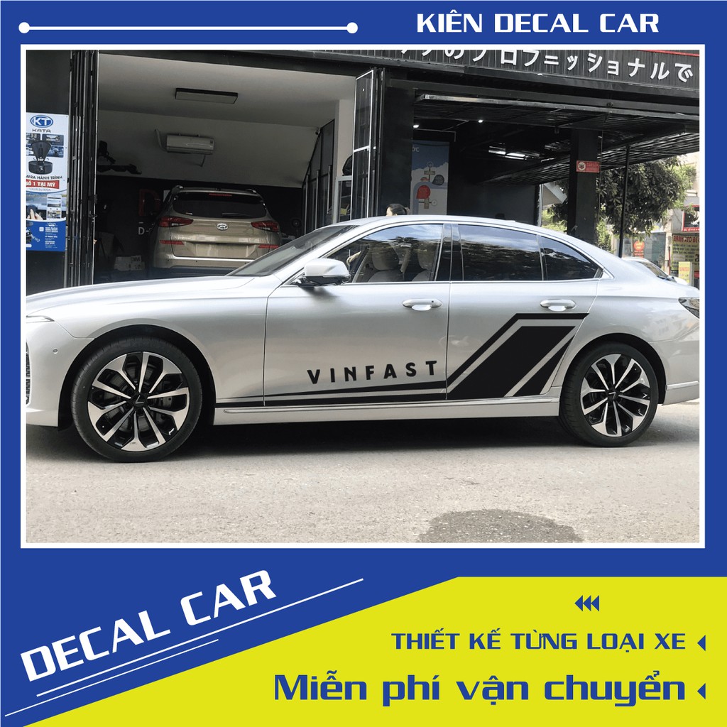 Tem  xe Vinfast Lux A2.0 khiểu dáng thể thao-decal Vinfast Lux A2.0