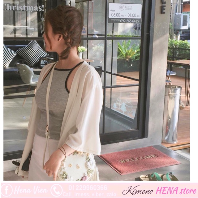 Kimono TRẮNG TRƠN