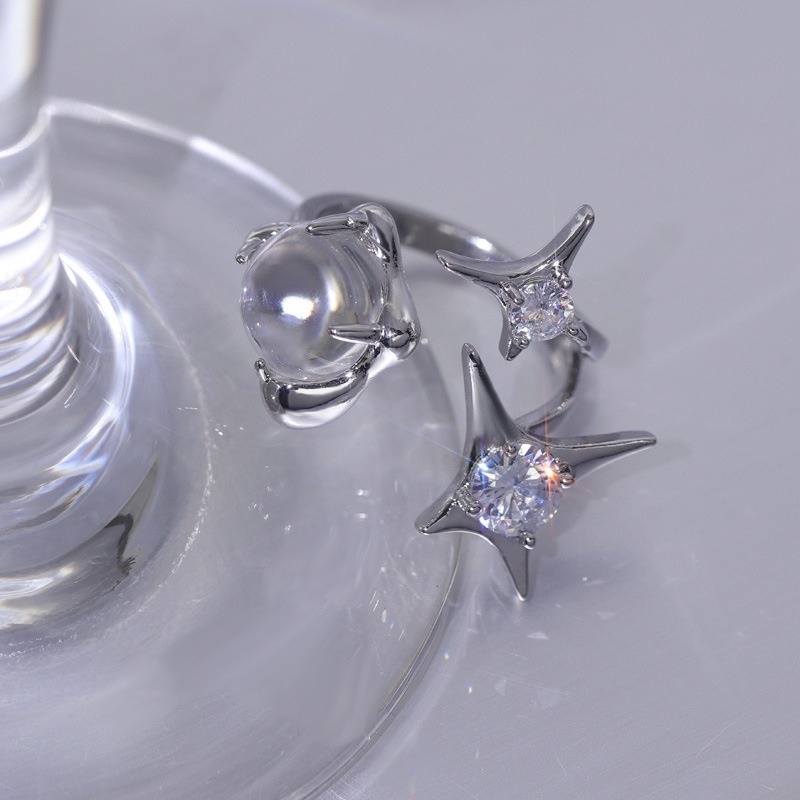 Nhẫn Hở Đính Đá Opal / Ngôi Sao / Hình Học Độc Đáo Cá Tính