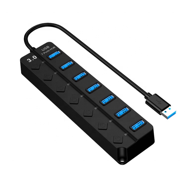 Bộ Chia 7 Cổng USB 3.0 3.0 5Gbps Có Đèn LED Cho Laptop PC