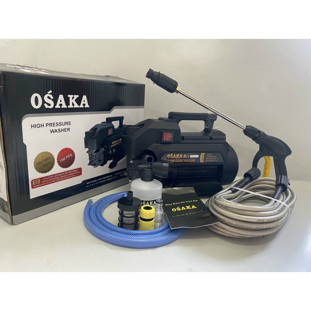 MÁY XỊT RỬA XE OSAKA R1 -2800W CHỈNH ÁP - DÂY CAO ÁP 15 MÉT