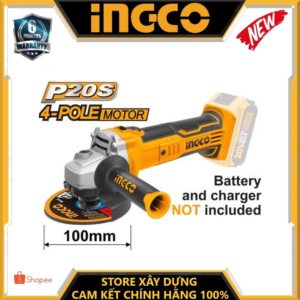 MÁY MÀI GÓC DÙNG PIN 20V 100MM INGCO CAGLI1001 CHÍNH HÃNG