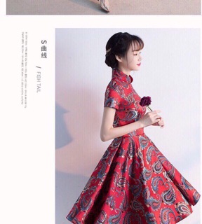 Đầm xoè 3D phượng hoàng lửa