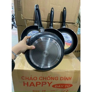 Chảo HAPPY chống dính vân đá đáy từ