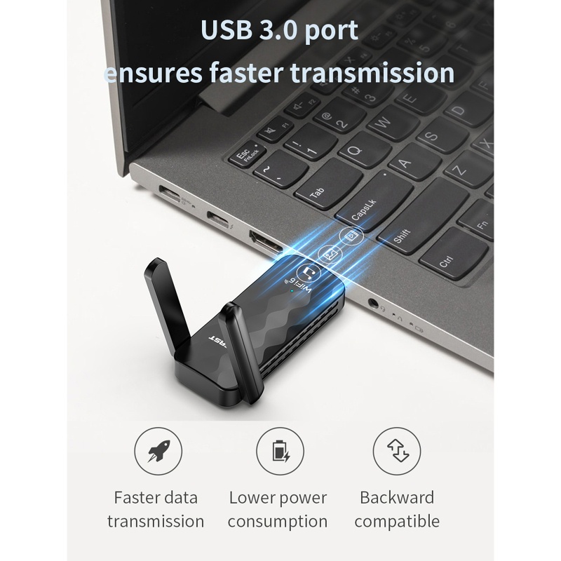 Usb Phát WiFi 6 AX 1800Mbps 2.4G &amp; 5.8G 802.11A Thẻ