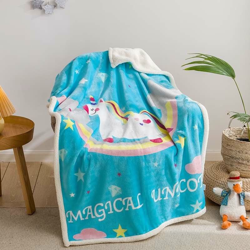 Chăn lông cừu cho bé kích thước 1m*1m4