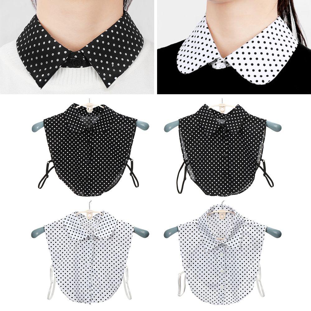 Cổ Áo Giả Màu Trắng Đen Phong Cách Vintage