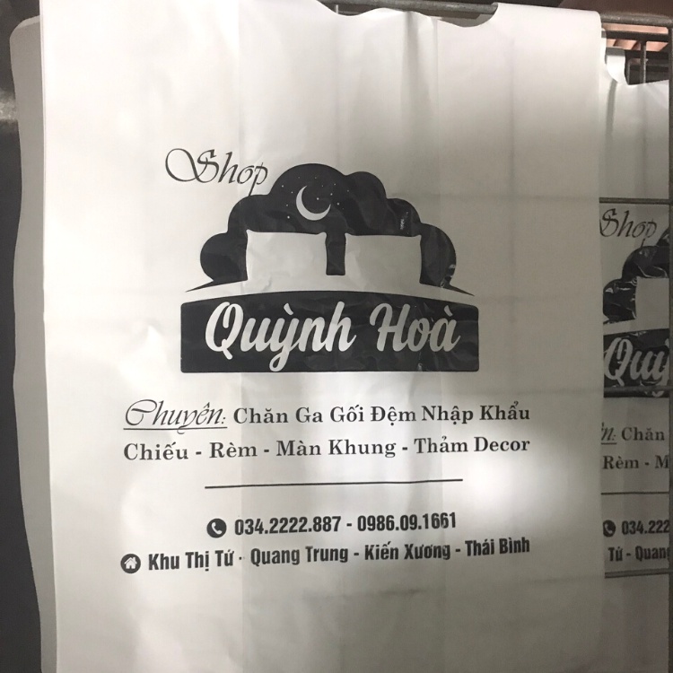 Combo in túi nilon 2 quai siêu thị hàng dày đẹp chất liệu HD 10kg - free thiết kế theo yêu cầu