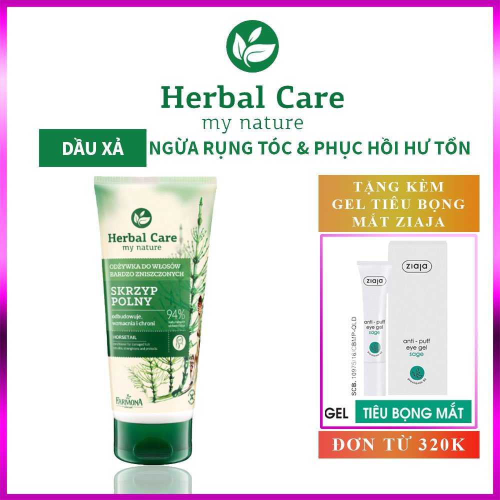 [CHÍNH HÃNG] Dầu xả ngừa rụng tóc và phục hồi hư tổn 200ml - Herbal Care - Farmona