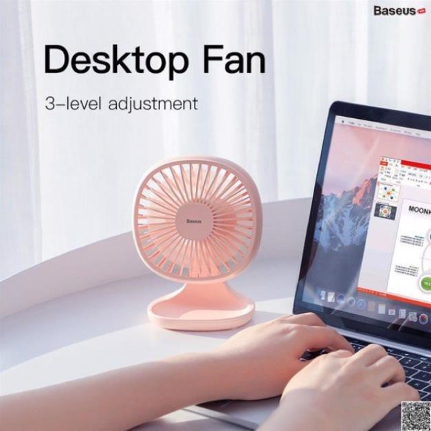 Quạt mini để bàn Baseus Baseus Pudding-Shaped Fan ( 3 mức tốc độ - Mini USB Air Cooling Fan Clip Desk Fan)