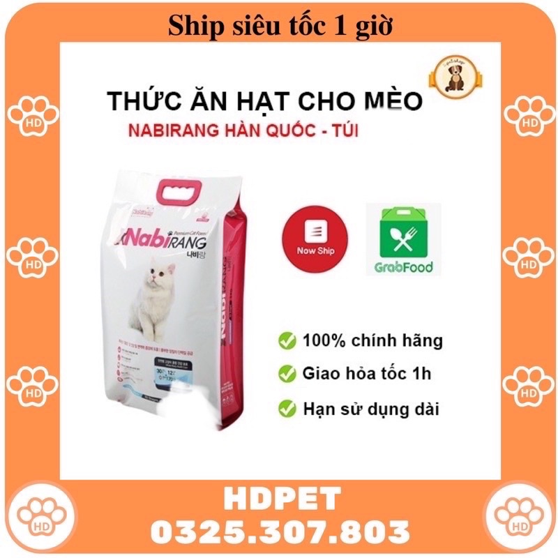 (Ship siêu tốc 1 giờ) Thức ăn cho mèo hạt Nabirang 1kg, catsrang 1kg Hàn Quốc, thức ăn dành cho mọi lứa tuổi