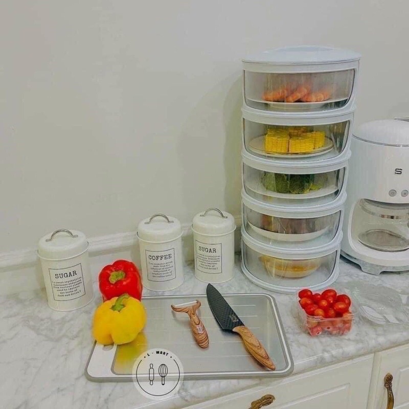 [KHO SỈ] Lồng Bàn 5 Tầng Trắng Đa Năng