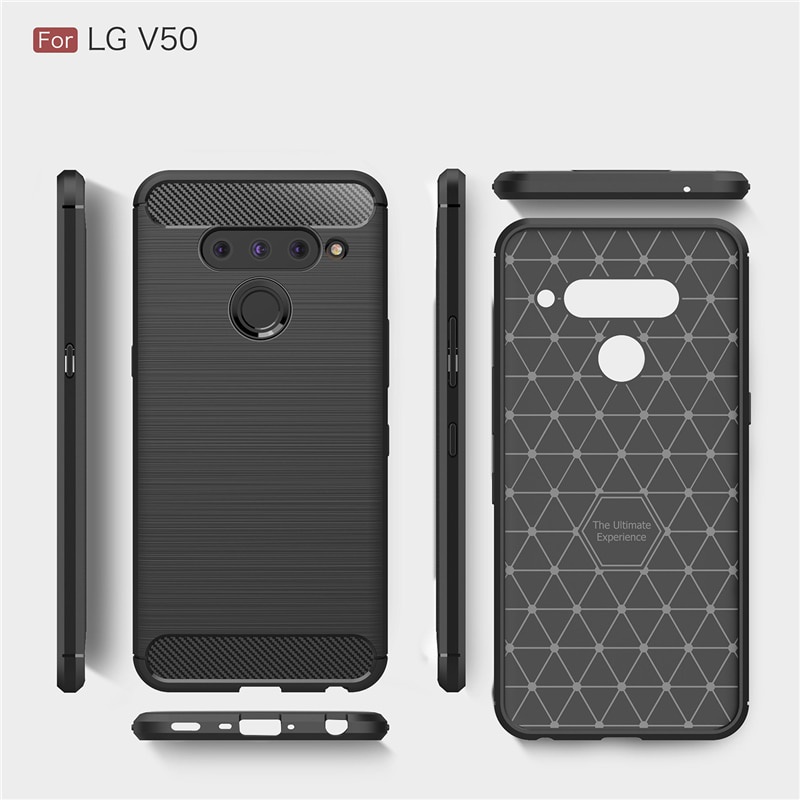 Ốp điện thoại TPU mềm sợi carbon chống sốc chống trầy thích hợp cho LG V50 ThinQ LG V50 5G