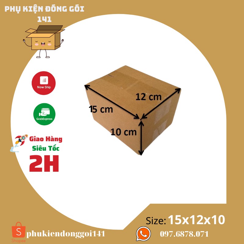 15x12x10cm Combo 50 thùng hộp carton đóng gói hàng hóa