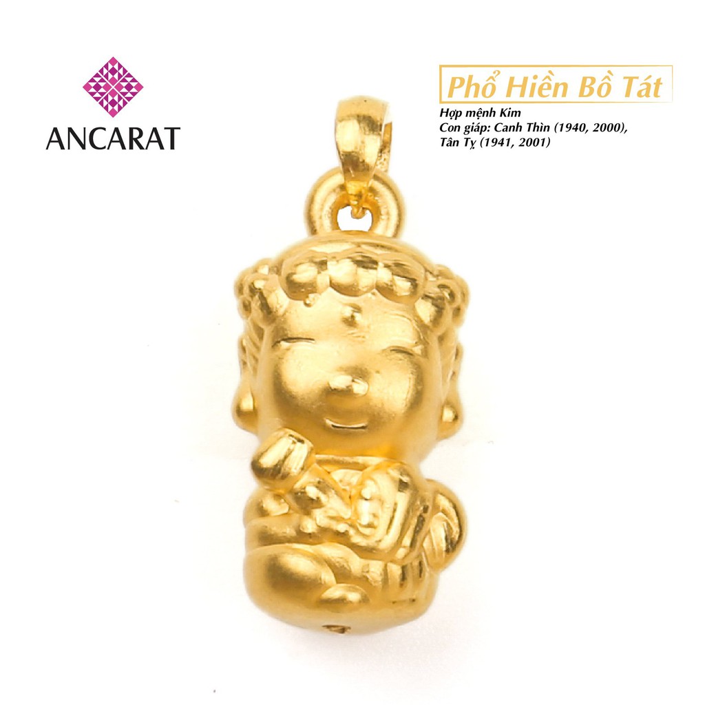 Mặt dây chuyền vàng Phổ hiền bồ tát hộ mệnh tuổi Thìn, tuổi Tỵ - Ancarat
