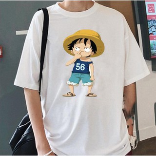Áo thun nam tay ngắn chất cổ tròn, Áo phông nam cộc tay in hình Luffy OnePiece