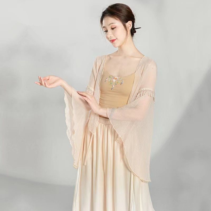 Trang Phục Sườn Xám Biểu Diễn Múa Truyền Thống Trung Hoa Cổ Điển Đính Ngọc Trai Thanh Lịch Cho Nữ