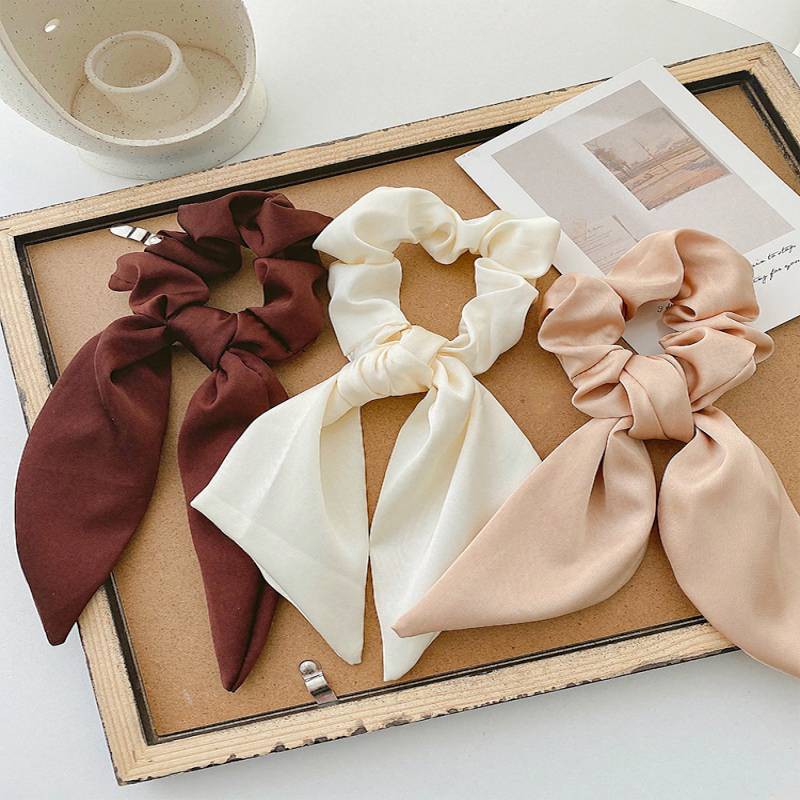 Dây buộc tóc ruy băng nơ đơn giản xinh xắn dành cho nữ