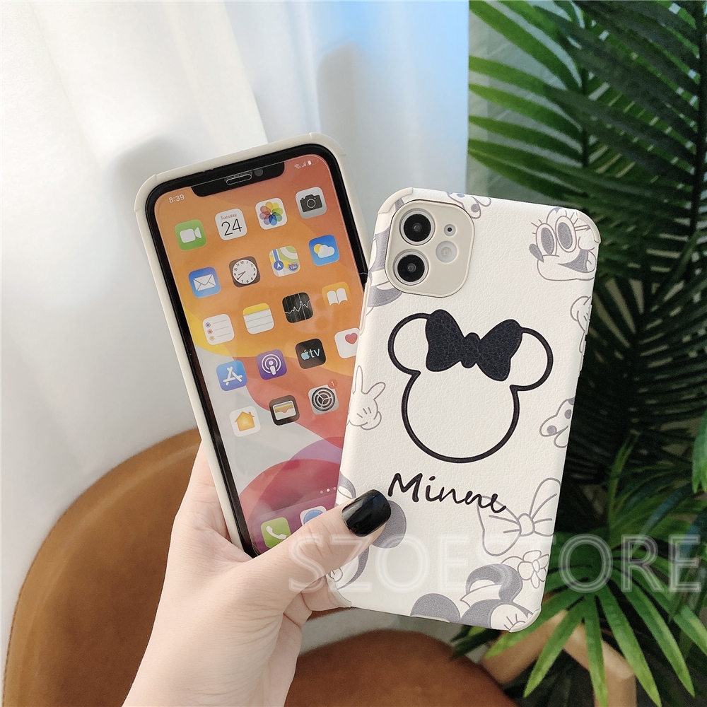 Fashion Mickey Minnie Mouse Skin-Friendly Lambskin Soft Phone Case for Xiaomi RedmiNote10 RedmiNote9 Redmi9A