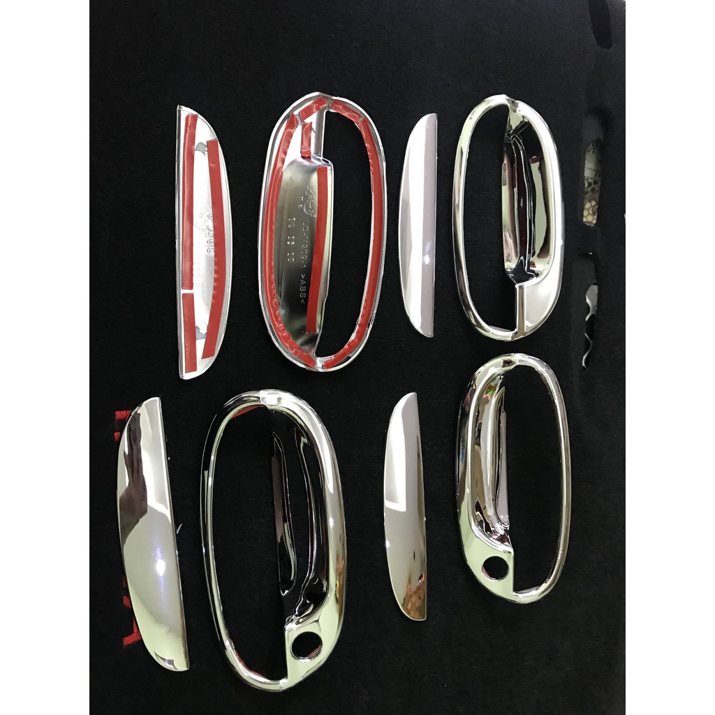 Ốp Tay Cửa Và Hõm Cửa Xe Matiz 3, Chevrolet Spark 2007-2012 Mạ Crom Cao Cấp Chống xước tay cửa làm đẹp cho xe
