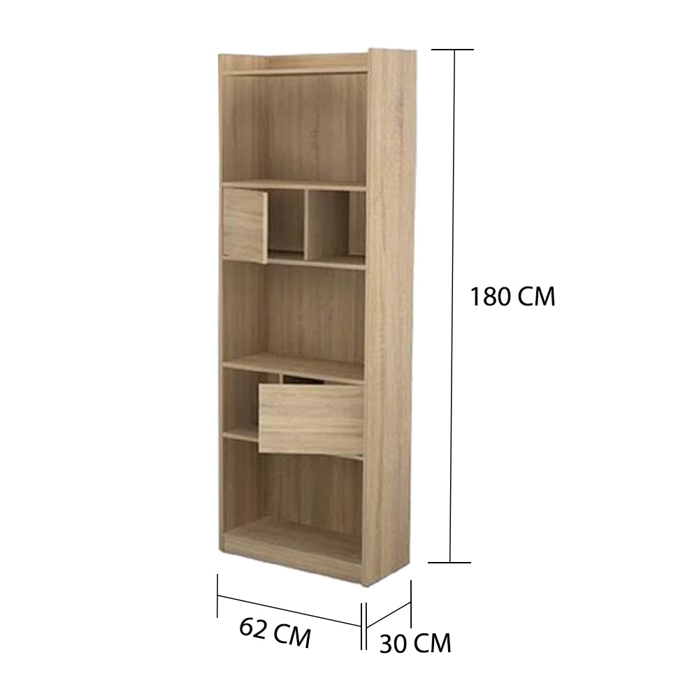 HomeBase ME LIVING Tủ cao bằng gỗ ép Thái Lan SUPRA W62XD30XH180cm màu gỗ sồi