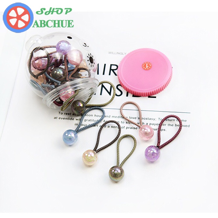 Dây chun buộc tóc cho bé gái hộp Gấu 20 chi tiết phong cách Hàn Quốc đáng yêu