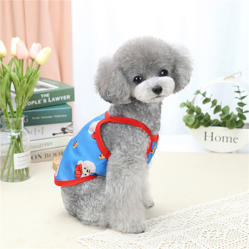 Quần áo cho chó mùa hè cho chó nhỏ Dễ thương hoạt hình mỏng gấu chó con Vest giá rẻ Chihuahua Pháp Bulldog quần áo sang trọng cho chó